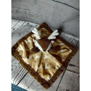 Levtex Deer Brown White Tan Baby Security Blanket Lovey